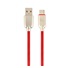 GEMBIRD CABLEXPERT USB 2.0 Kábel AM na typ C (AM/CM), 1 m, pogumovaný, červený, blister, PREMIUM KVALITA