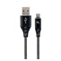 GEMBIRD CABLEXPERT USB 2.0 Kábel AM na typ C (AM/CM), 2 m, opletený, čiernobiely, blister, PREMIUM KVALITA