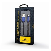 GEMBIRD CABLEXPERT USB 2.0 Kábel AM na typ C (AM/CM), 2 m, opletený, džínsy, blister, PREMIUM KVALITA