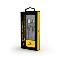 GEMBIRD CABLEXPERT USB 2.0 Kábel AM na typ C (AM/CM), 2 m, opletený, sivý a biely, blister, PREMIUM KVALITA