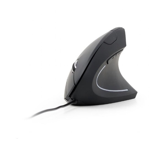 Myš GEMBIRD MUS-ERGO-01, drôtová, optická, vertikálna, 1200-3200 dpi, USB, čierna