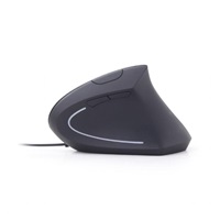 Myš GEMBIRD MUS-ERGO-01, drôtová, optická, vertikálna, 1200-3200 dpi, USB, čierna