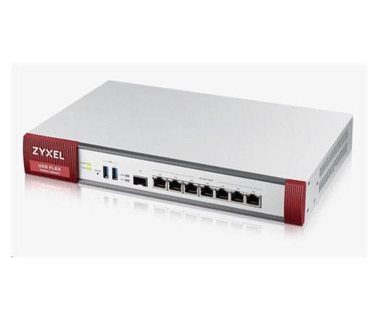 Firewall Zyxel USGFLEX500 s ročným balíkom UTM, 7x gigabitová WAN/LAN/DMZ, 1x SFP, 2x USB