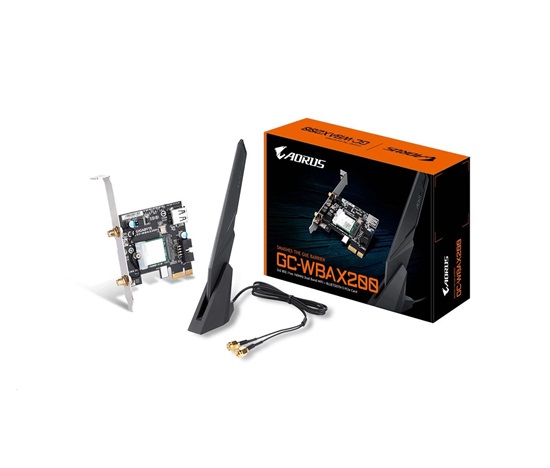 GIGABYTE GC-WBAX200, WiFi 802.11ax, Bluetooth 5.0, PCIe, Dual Band, 2400Mbps