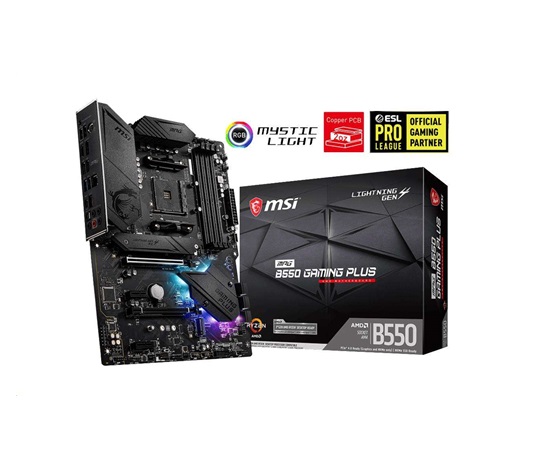 MSI MB Sc AM4 MPG B550 GAMING PLUS, AMD B550, 4xDDR4, VGA, ATX