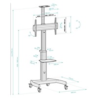 CONNECT IT Wheelie II mobilný stojan a držiak na jednu obrazovku 37" - 70", 30 rokov záruka, strieborná