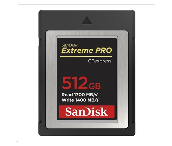 Karta SanDisk Extreme Pro CFexpress 512 GB, typ B, 1700 MB/s čítanie, 1200 MB/s zápis