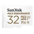 SanDisk MicroSDHC karta 32GB MAX Endurance + adaptér, 15,000 hodin