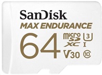 SanDisk MicroSDHC karta 64GB MAX Endurance + adaptér, 30,000 hodin