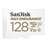 SanDisk MicroSDHC karta 128GB MAX Endurance + adaptér, 60,000 hodin