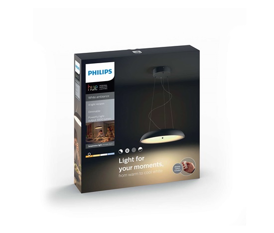 PHILIPS Amaze Závěsné svítidlo, Hue White ambiance, 230V, 1x39W integ.LED, Černá