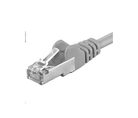 PREMIUMCORD Patch kábel CAT6a S-FTP, RJ45-RJ45, AWG 26/7 0,25m sivý