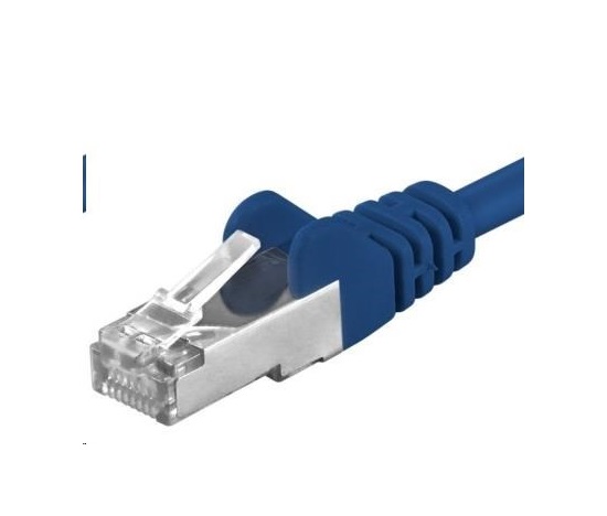 PREMIUMCORD Patch kábel CAT6a S-FTP, RJ45-RJ45, AWG 26/7 0,25m modrý