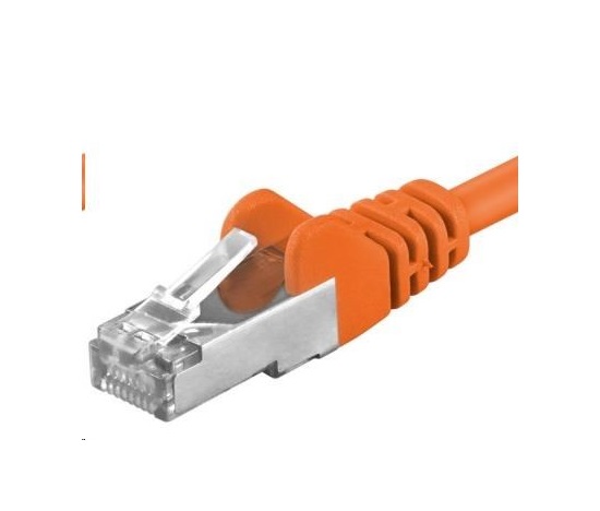 PREMIUMCORD Patch kábel CAT6a S-FTP, RJ45-RJ45, AWG 26/7 0,25m oranžový