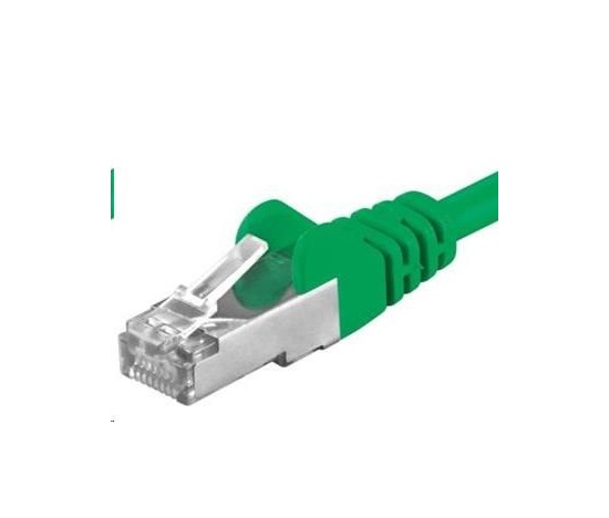 PREMIUMCORD Patch kábel CAT6a S-FTP, RJ45-RJ45, AWG 26/7 0,25m zelený