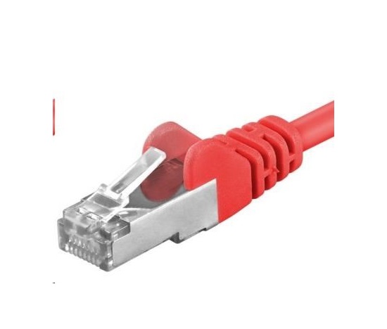 PREMIUMCORD Patch kábel CAT6a S-FTP, RJ45-RJ45, AWG 26/7 0,25m červený