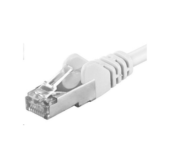 PREMIUMCORD Patch kábel CAT6a S-FTP, RJ45-RJ45, AWG 26/7 0,25m biely