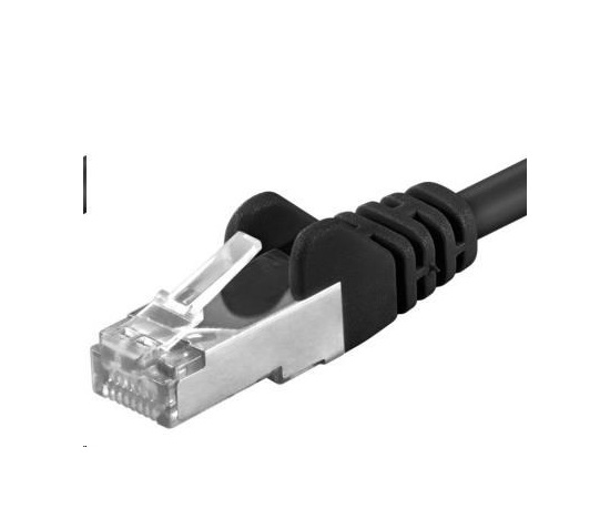 PREMIUMCORD Patch kábel CAT6a S-FTP, RJ45-RJ45, AWG 26/7 1m čierny