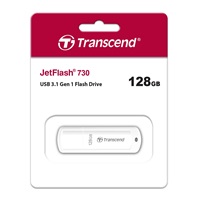 TRANSCEND Flash disk 128GB JetFlash®730, USB 3.1 (R:80/W:25 MB/s) biela