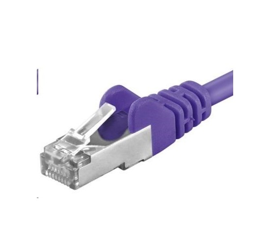 PREMIUMCORD Patch kábel CAT6a S-FTP, RJ45-RJ45, AWG 26/7 7m fialový
