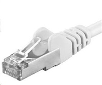 PREMIUMCORD Patch kábel CAT6a S-FTP, RJ45-RJ45, AWG 26/7 10m biely