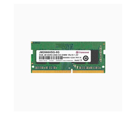 SODIMM DDR4 8GB 2666MHz TRANSCEND 1Rx16 1Gx16 CL19 1.2V