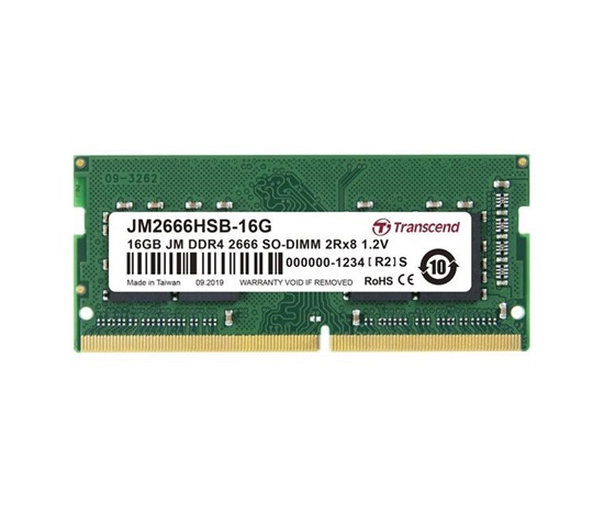 SODIMM DDR4 16GB 2666MHz TRANSCEND 2Rx8 1Gx8 CL19 1.2V