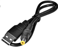 Napájací adaptér Virtuos USB -> jack 5.5/2.1, 5V, 0,5 m