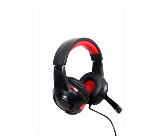 GEMBIRD sluchátka s mikrofonem GHS-U-5.1-01, gaming, 5.1 surround, černo-červená, USB