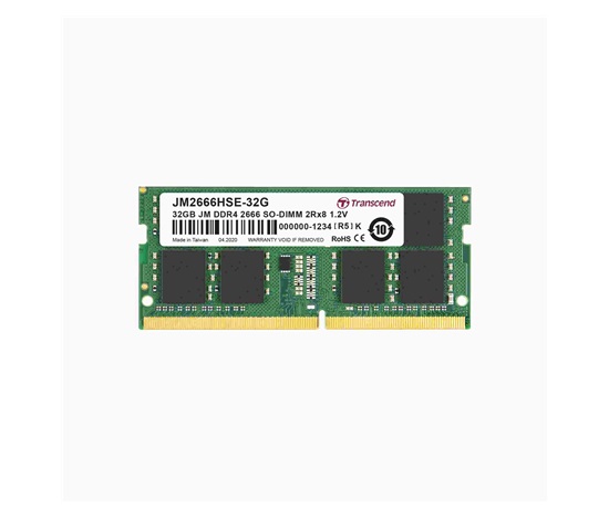SODIMM DDR4 32GB 2666MHz TRANSCEND 2Rx8 2Gx8 CL19 1.2V