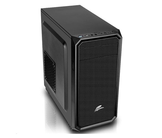 EVOLVEO Shaw 2, case mATX, 1x 120 mm ventilátor, přední mesh panel, prachový filtr, bez zdroje, černá