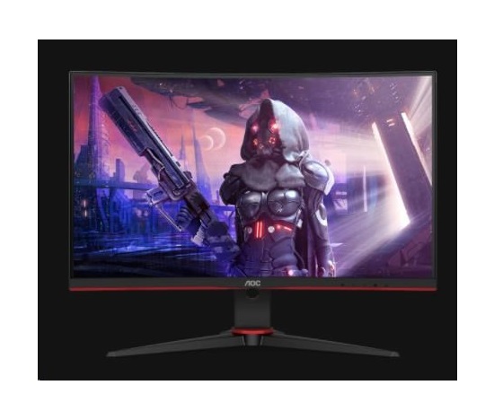 AOC MT VA LCD WLED 23,6" C24G2AE/BK - VA panel, 1920x1080, 165Hz, 1ms, D-Sub, 2xHDMI, DP, repro, zakrivený