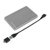 VERBATIM HDD 2.5" 1TB Store 'n' Go ALU Slim Portable Hard Drive USB 3.2, Silver