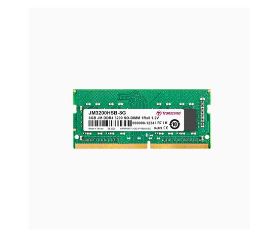 SODIMM DDR4 8GB 3200MHz TRANSCEND 1Rx8 1Gx8 CL22 1.2V
