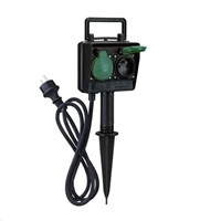 Solight zahradní sloupek IP44, 2 zásuvky, gumový kabel 1,5m