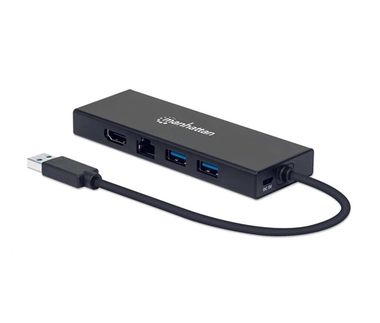 MANHATTAN USB-A na HDMI/VGA multidock adaptér, čierny, maloobchodná krabica