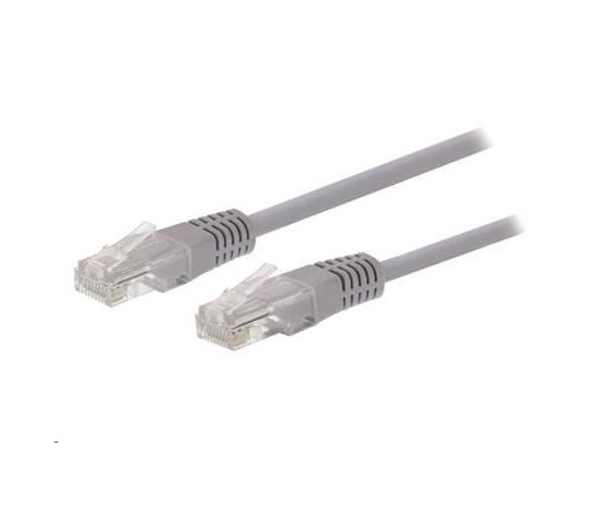 C-TECH patchcord Cat5e, UTP, sivý, 3 m