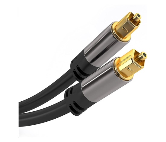Kábel PremiumCord Toslink M/M, 6 mm, 1 m, čierny