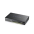 Zyxel GS2220-10HP 10-portový gigabitový PoE manažovaný L2 switch, 8x gigabitový RJ45, 2x gigabitový RJ45/SFP, PoE 180 W