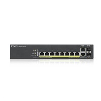 Zyxel GS2220-10HP 10-portový gigabitový PoE manažovaný L2 switch, 8x gigabitový RJ45, 2x gigabitový RJ45/SFP, PoE 180 W