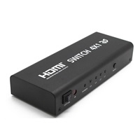 PREMIUMCORD HDMI prepínač 4:1 s audio výstupmi ( stereo, Toslink, koaxiálny )
