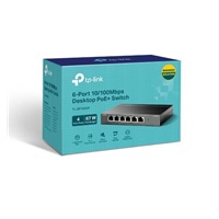 TP-Link switch TL-SF1006P (6x100Mb/s, 4xPoE+, 67W, fanless)