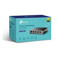 TP-Link switch TL-SF1005LP (5x100Mb/s, 4xPoE, 41W, fanless)