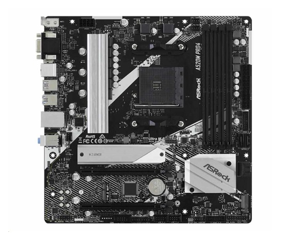 ASRock MB Sc AM4 A520M PRO4, AMD A520, 4xDDR4, HDMI, DP