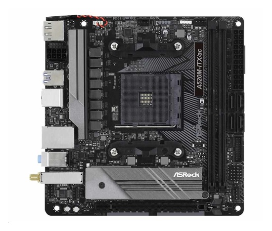 ASRock MB Sc AM4 A520M-ITX/AC, AMD A520, 2xDDR4, HDMI, DP