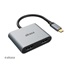 Adaptér AKASA USB-C na HDMI MST (výstup na jeden alebo dva displeje, HDMI), 4K@30Hz dual, 4K@60Hz sigle