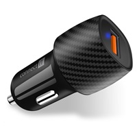 CONNECT IT InCarz QUICK CHARGE 3.0 nabíjačka do auta, 1x USB-A, 3 A, uhlíková