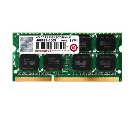 SODIMM DDR3L 4GB 1333MHz TRANSCEND 2Rx8 CL9, maloobchodný predaj