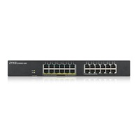 Zyxel GS1900-24EP 24-portový gigabitový inteligentný riadený PoE prepínač, 24x gigabitový RJ45 (12x PoE), rozpočet PoE 130W