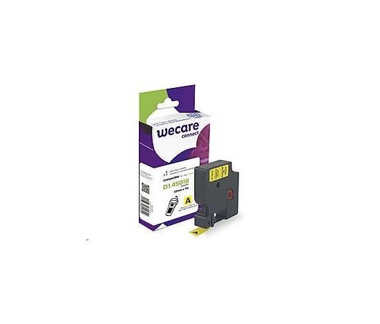 Páska WECARE ARMOR pre DYMO S0720580, čierna/žltá, 12 mm x 7 m